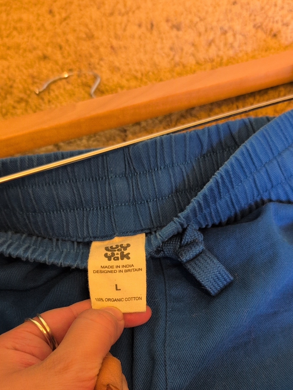 ❌ DO NOT BUY. Lucy & Yak High Waist Blue Drawstring Shorts - Picture 3 of 5